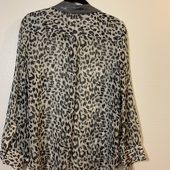 Chicos. Long sleeve. Sheer. Sparkles on collar. Size 2 - 10ish - Picture 4 of 4